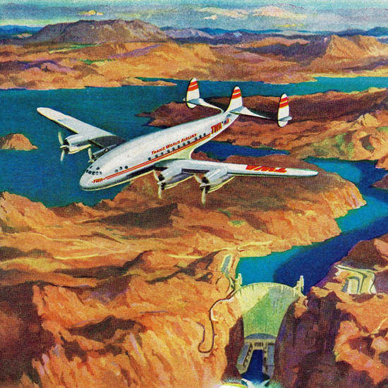 Detail Of TWA Joys In Journey Super Constellation 1946 | Best of Vintage Ad Art 1891-1970