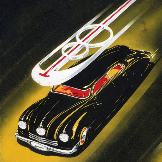 Detail Of Tatra 50 Years Auto Factory Koprivnice 1947 | Best of 1940s Ad and Cover Art