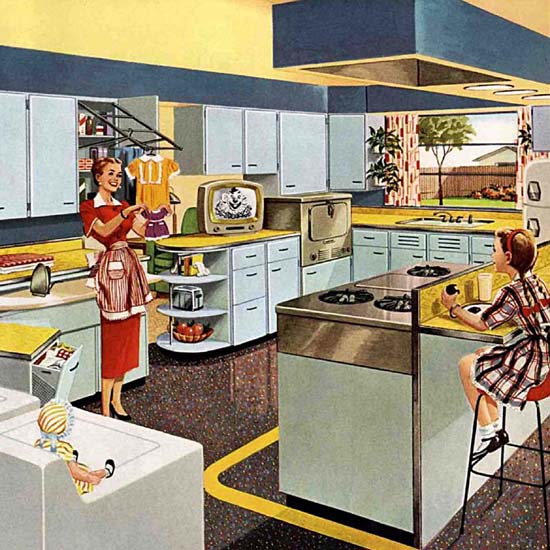 Detail Of The Television Kitchen 1953 | Best of 1950s Ad and Cover Art