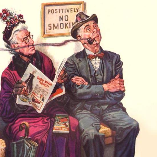 Detail Of Texaco Smoke Means Trouble No Smoking 1941 | Best of Vintage Ad Art 1891-1970