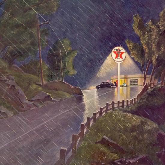 Detail Of Texaco The Star That Shines All Night 1941 | Best of 1940s Ad and Cover Art