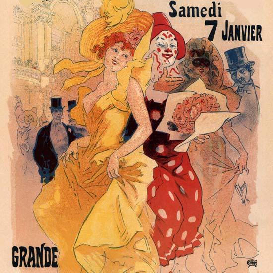 Detail Of Theatre Do L Opera Grande Fete Bal Masque | Best of Vintage Ad Art 1891-1970