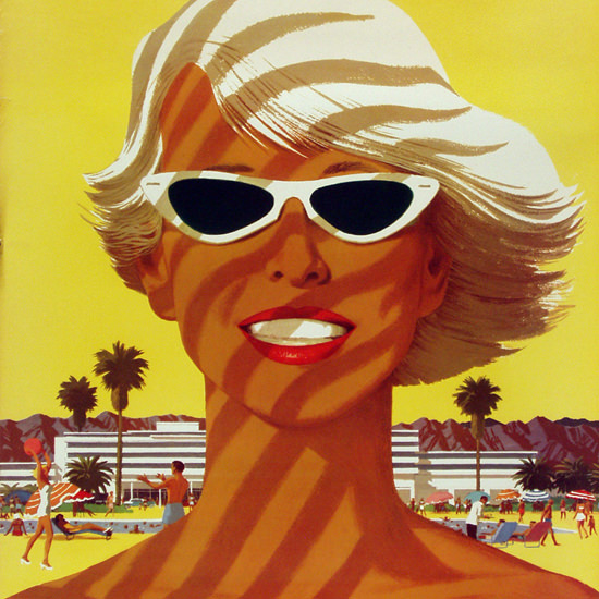 Detail Of United Air Lines Southern California Girl 1955 | Best of Vintage Ad Art 1891-1970