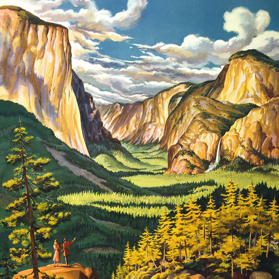 Detail Of United Air Lines Yosemite 1945 | Best of 1940s Ad and Cover Art