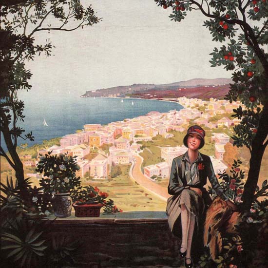 Detail Of Varazze Statione Balneo Climatica Sanatorium | Best of Vintage Ad Art 1891-1970