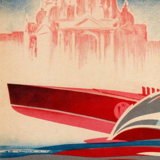 Detail Of Venezia Lido Il Concorso Motonautico 1930 | Best of Vintage Ad Art 1891-1970