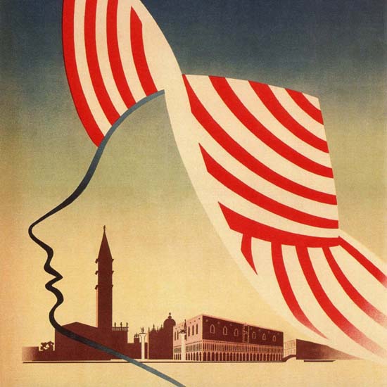 Detail Of Venezia Lido Venice Italy Italia | Best of Vintage Ad Art 1891-1970