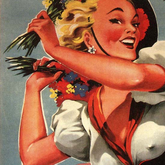 Detail Of Ventimiglia Battaglia Di Fiori 1957 Flower Exhibit | Best of 1950s Ad and Cover Art