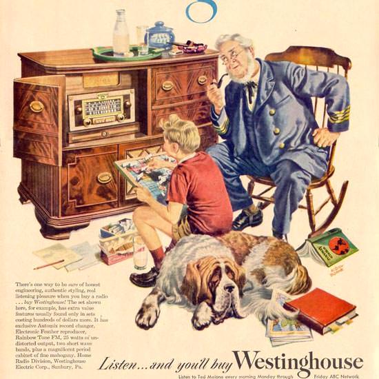 Detail Of Westinghouse Radio Ted Malone ABC 1948 | Best of Vintage Ad Art 1891-1970