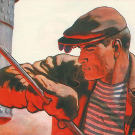 Detail Of Worker USSR Russia 2119 CCCP | Best of Vintage Ad Art 1891-1970