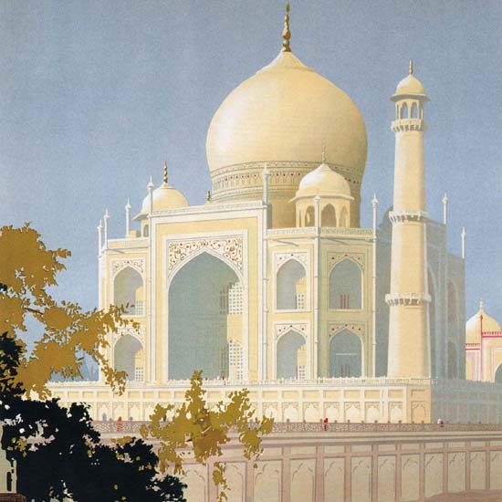 Detail Of World Tour Cruises Taj Mahal Visit India Canada | Best of Vintage Ad Art 1891-1970