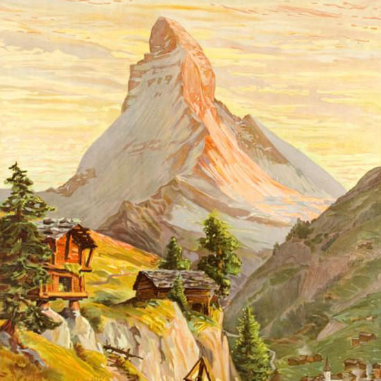 Detail Of Zermatt Matterhorn Schweiz Switzerland 1904 | Best of 1891-1919 Ad and Cover Art