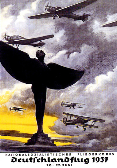 Deutschlandflug 1937 NS Fliegerkorps | Vintage War Propaganda Posters 1891-1970