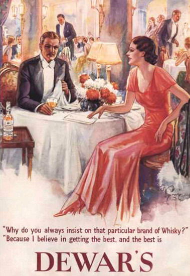 Dewars Whisky 1930 | Sex Appeal Vintage Ads and Covers 1891-1970