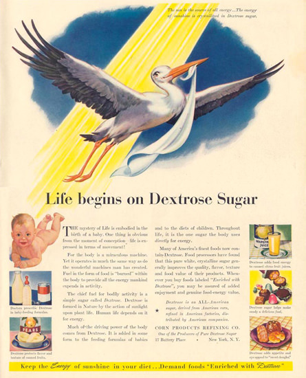 Dextrose Sugar Stork 1942 | Vintage Ad and Cover Art 1891-1970