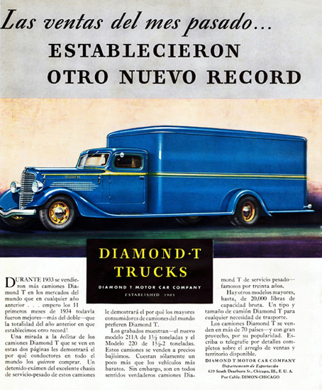 Diamond T Truck Van Chicago 1934 | Vintage Cars 1891-1970