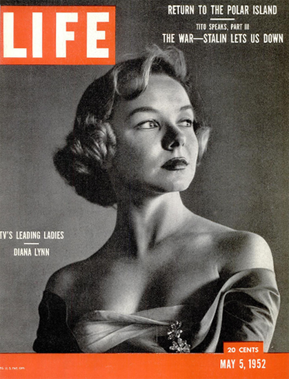 Diana Lynn TV Leading Ladies 5 May 1952 Copyright Life Magazine | Life Magazine BW Photo Covers 1936-1970