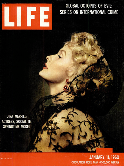 Dina Merrill Actress 11 Jan 1960 Copyright Life Magazine | Life Magazine Color Photo Covers 1937-1970