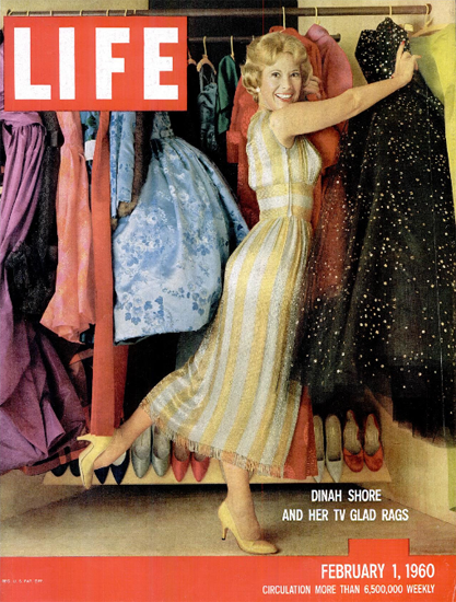 Dinah Shore and her TV glad Rags 1 Feb 1960 Copyright Life Magazine | Life Magazine Color Photo Covers 1937-1970