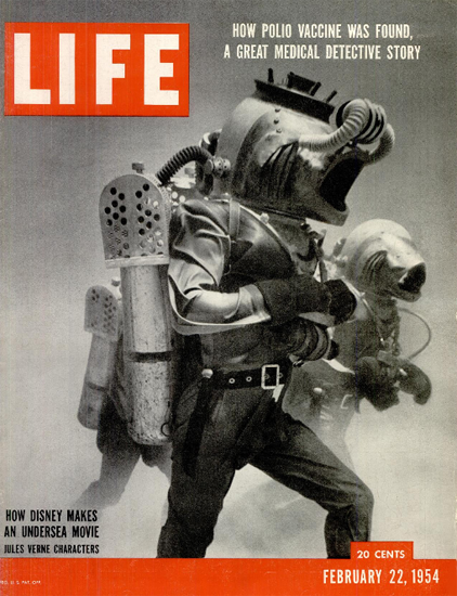 Disney makes Undersea Movie 22 Feb 1954 Copyright Life Magazine | Life Magazine BW Photo Covers 1936-1970