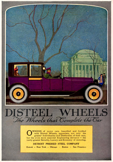 Disteel Wheels Town Car Detroit 1920 | Vintage Cars 1891-1970