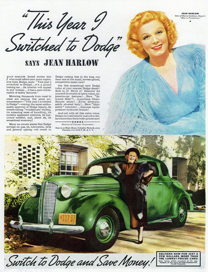 Dodge Coupe Jean Harlow Switch 1937 | Vintage Cars 1891-1970