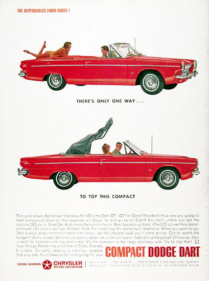 Dodge Dart GT Convertible 1963 Red | Vintage Cars 1891-1970