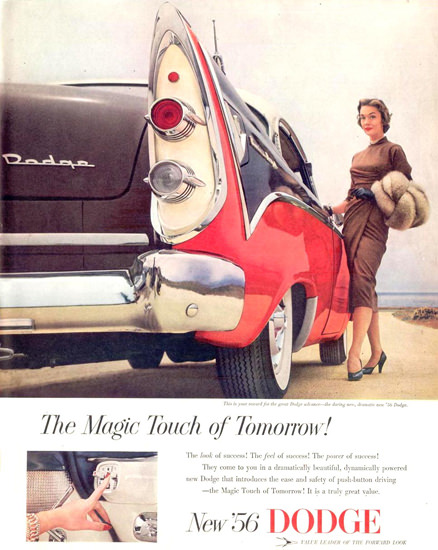 Dodge Magic Touch Girl 1955 | Sex Appeal Vintage Ads and Covers 1891-1970