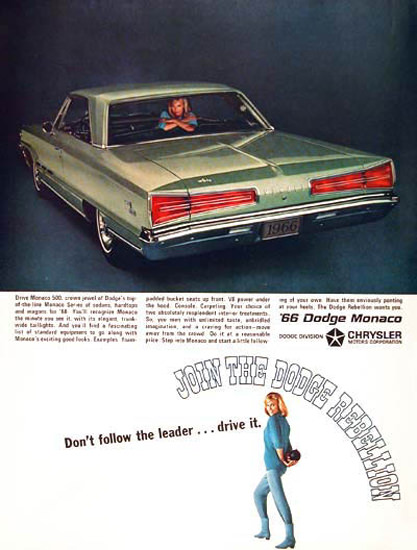 Dodge Monaco Coupe 1966 Blue Girl | Vintage Cars 1891-1970