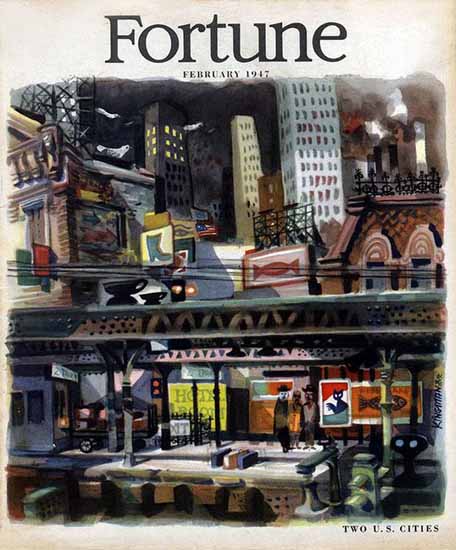 Dong Kingman Fortune Magazine February 1947 Copyright | Fortune Magazine Graphic Art Covers 1930-1959