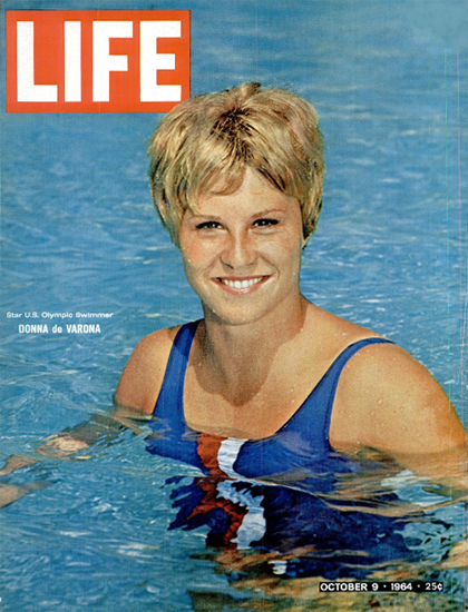 Donna de Varona Olympic Campion 9 Oct 1964 Copyright Life Magazine | Life Magazine Color Photo Covers 1937-1970