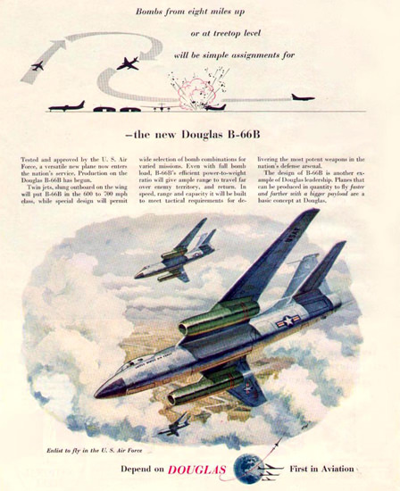 Douglas B-66B Bomber 1953 | Vintage War Propaganda Posters 1891-1970