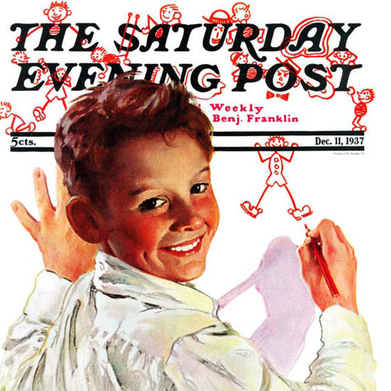 Douglass Crockwell Saturday Evening Post 1937_12_11 Copyright crop | Best of Vintage Cover Art 1900-1970