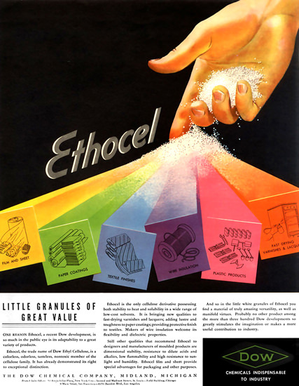 Dow Chemicals Ethocel | Vintage Ad and Cover Art 1891-1970