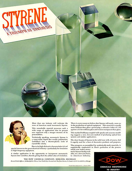 Dow Chemicals Styrene | Vintage Ad and Cover Art 1891-1970