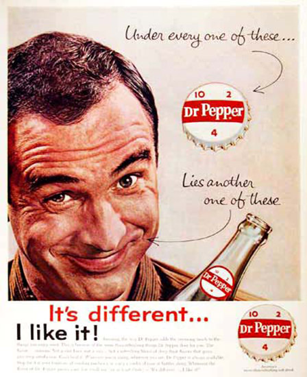 Dr Pepper 1961 Bottle Cap | Vintage Ad and Cover Art 1891-1970