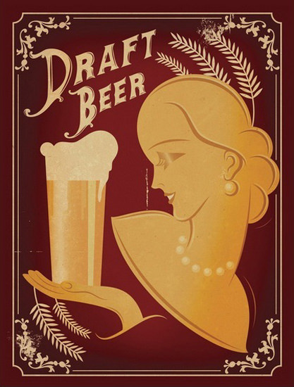 Draft Beer Lady With Pearl Necklace | Sex Appeal Vintage Ads and Covers 1891-1970