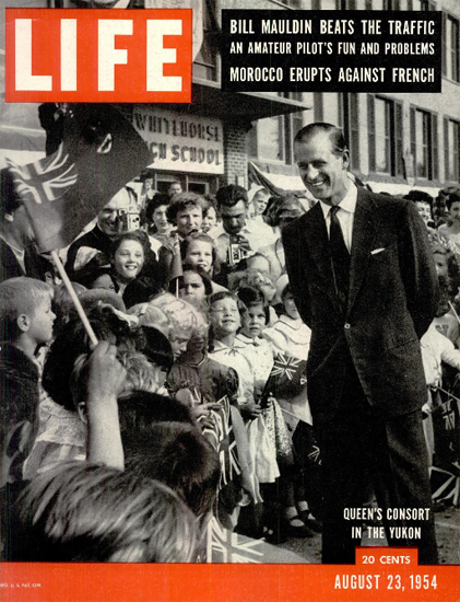 Duke of Edinburgh in the Yukon 23 Aug 1954 Copyright Life Magazine | Life Magazine BW Photo Covers 1936-1970