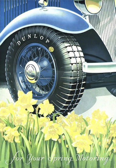 Dunlop Tires For Your Spring Morning Daffodils | Vintage Ad and Cover Art 1891-1970