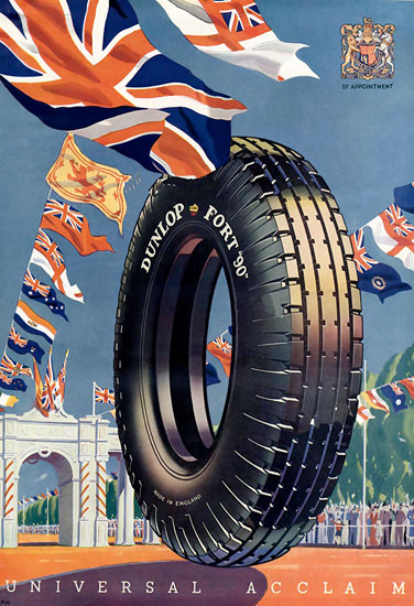 Dunlop Universal Acclaim Fort 90 Tires | Vintage Ad and Cover Art 1891-1970