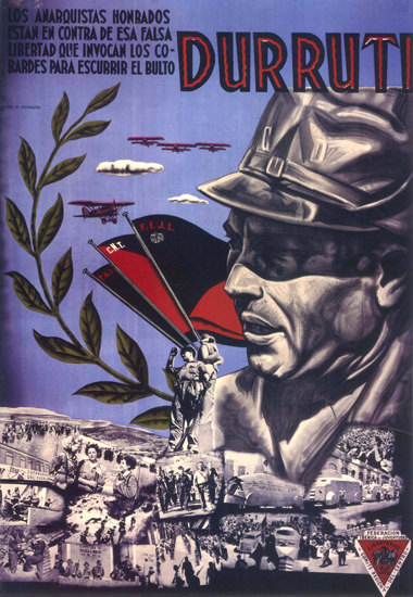 Durruti Spain Espana | Vintage War Propaganda Posters 1891-1970