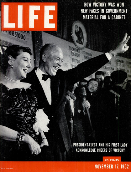 Dwight and Mamie Eisenhower 17 Nov 1952 Copyright Life Magazine | Life Magazine BW Photo Covers 1936-1970