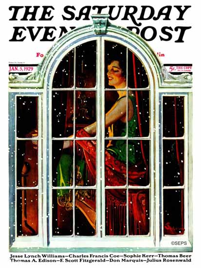 EM Jackson Cover Artist Saturday Evening Post 1929_01_05 | The Saturday Evening Post Graphic Art Covers 1892-1930