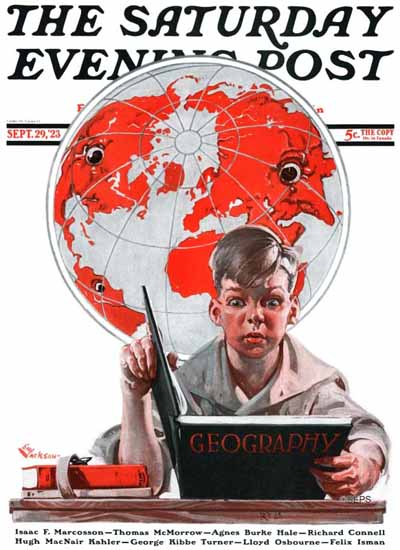 EM Jackson Saturday Evening Post Geography 1923_09_29 | The Saturday Evening Post Graphic Art Covers 1892-1930