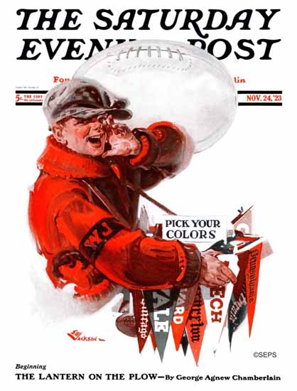 EM Jackson Saturday Evening Post Pick Your Colors 1923_11_24 | The Saturday Evening Post Graphic Art Covers 1892-1930