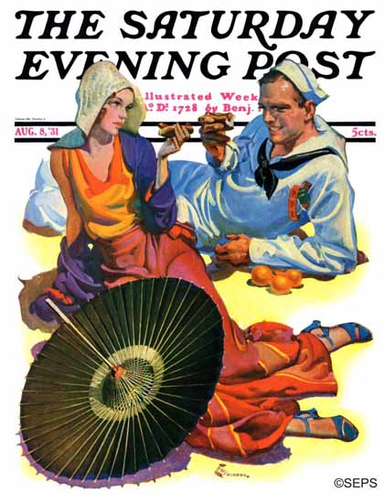 EM Jackson Saturday Evening Post Shore Leave 1931_08_08 | The Saturday Evening Post Graphic Art Covers 1931-1969