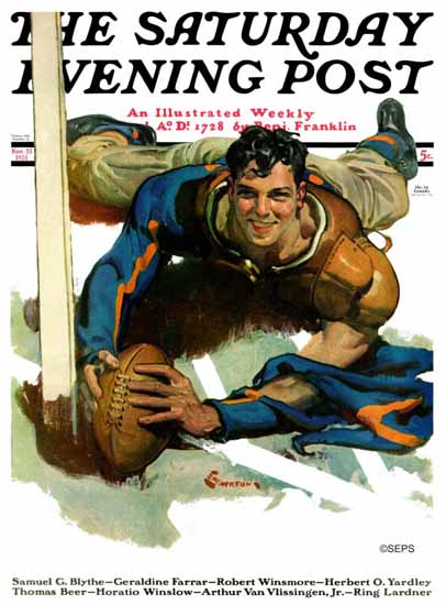 EM Jackson Saturday Evening Post Touchdown 1931_11_21 | The Saturday Evening Post Graphic Art Covers 1931-1969