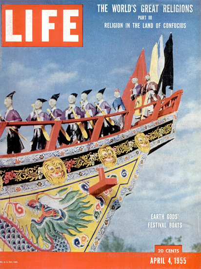 Earth Gods Festival Boats 4 Apr 1955 Copyright Life Magazine | Life Magazine Color Photo Covers 1937-1970