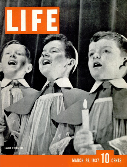 Easter Choristers 29 Mar 1937 Copyright Life Magazine | Life Magazine BW Photo Covers 1936-1970