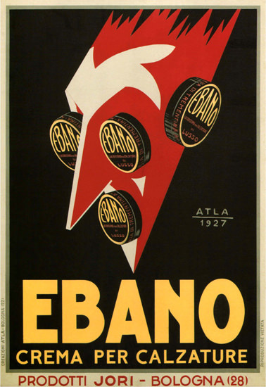 Ebano Crema Per Calzature Bologna 1927 Italia | Vintage Ad and Cover Art 1891-1970